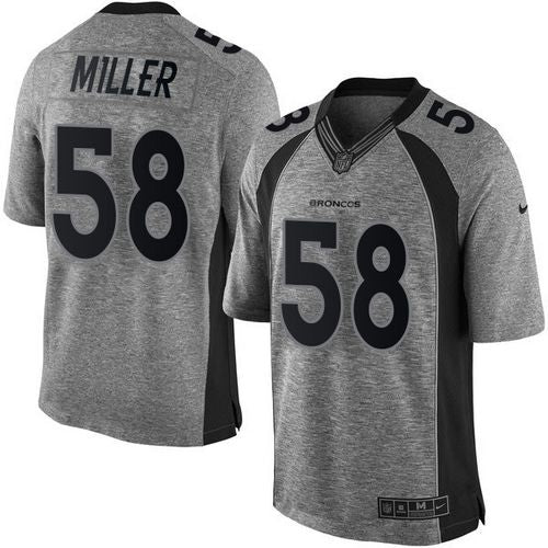 Nike Broncos 58 Von Miller Gray Mens Stitched Nfl Limited Gridiron Gray Jersey