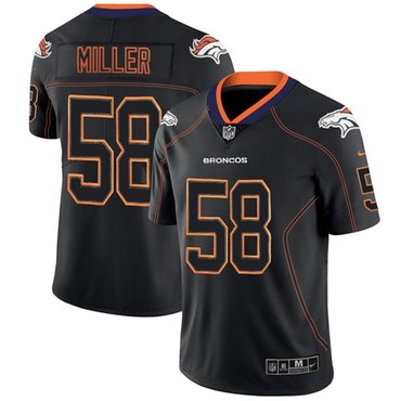 Nike Broncos 58 Von Miller Lights Out Black Mens Stitched Nfl Limited Rush Jersey