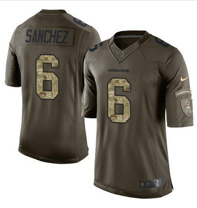 Nike Broncos 6 Mark Sanchez Green Mens Stitched Nfl Limited Salute To Service Jersey