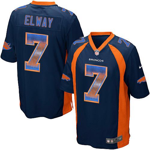 Nike Broncos 7 John Elway Navy Blue Alternate Mens Stitched Nfl Limited Strobe Jersey