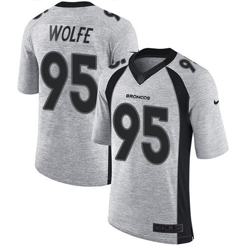 Nike Broncos 95 Derek Wolfe Gray Mens Stitched Nfl Limited Gridiron Gray Ii Jersey