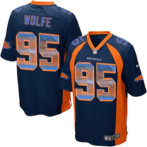 Nike Broncos 95 Derek Wolfe Navy Blue Alternate Mens Stitched Nfl Limited Strobe Jersey