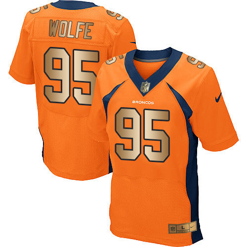 Nike Broncos 95 Derek Wolfe Orange Team Color Mens Stitched Nfl New Elite Gold Jersey