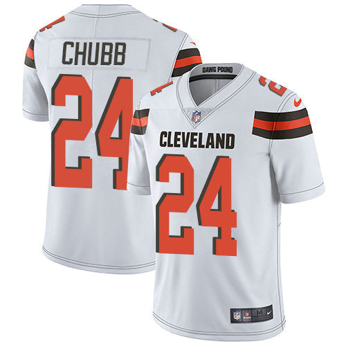 Nike Browns 24 Nick Chubb White Mens Stitched Nfl Vapor Untouchable Limited Jersey