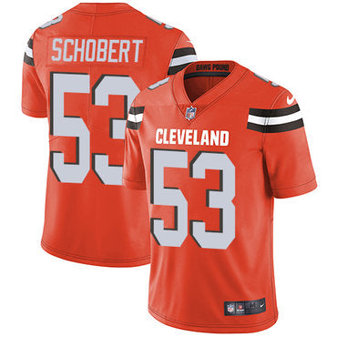 Nike Browns 53 Joe Schobert Orange Alternate Mens Stitched Nfl Vapor Untouchable Limited Jersey