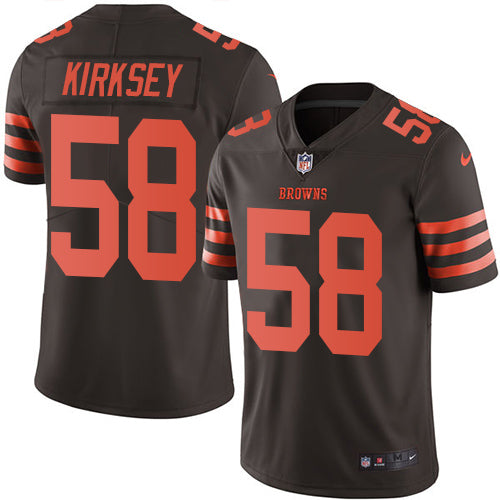 Nike Browns 58 Christian Kirksey Brown Mens Stitched Nfl Limited Rush Jersey