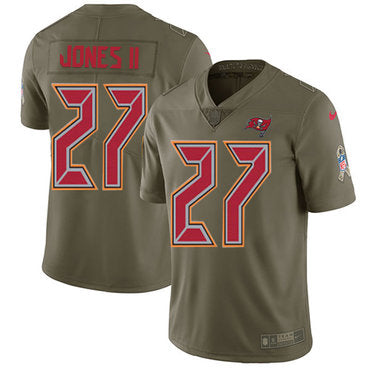 Nike Buccaneers 27 Ronald Jones Ii Olive Mens Stitched Nfl Limited 2017 Salute To Service Jersey