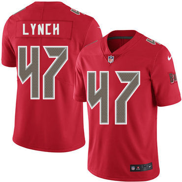 Nike Buccaneers 47 John Lynch Red Mens Stitched Nfl Limited Rush Jersey
