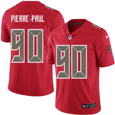 Nike Buccaneers 90 Jason Pierre paul Red Mens Stitched Nfl Limited Rush Jersey