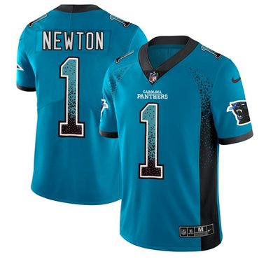 Nike Carolina Panthers 1 Cam Newton Blue Alternate Mens Stitched Nfl Limited Rush Drift Fashion Jersey