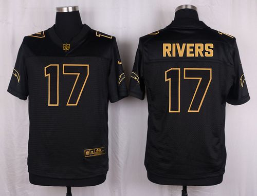 Nike Chargers 17 Philip Rivers Black Mens Stitched Nfl Elite Pro Line Gold Collection Jersey