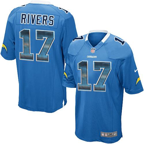 Nike Chargers 17 Philip Rivers Electric Blue Alternate Mens Stitched Nfl Limited Strobe Jersey