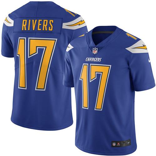 Nike Chargers 17 Philip Rivers Electric Blue Mens Stitched Nfl Limited Rush Jersey