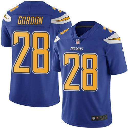 Nike Chargers 28 Melvin Gordon Electric Blue Mens Stitched Nfl Limited Rush Jersey