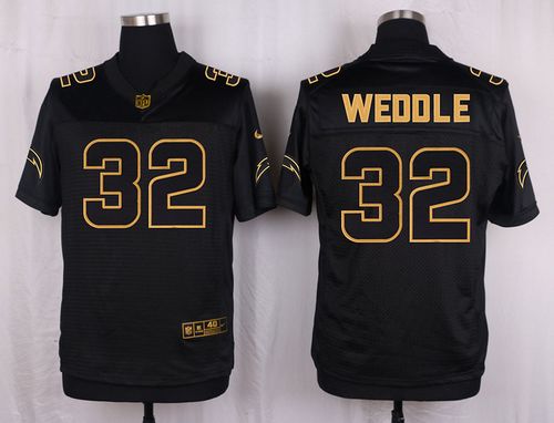 Nike Chargers 32 Eric Weddle Black Mens Stitched Nfl Elite Pro Line Gold Collection Jersey