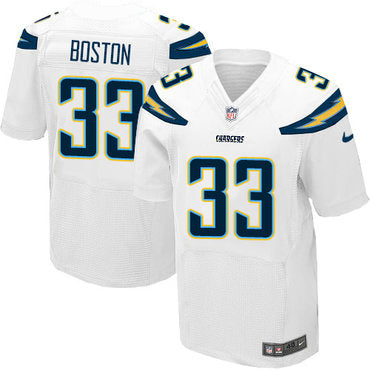Nike Chargers 33 Tre Boston White Mens Stitched Nfl New Elite Jersey