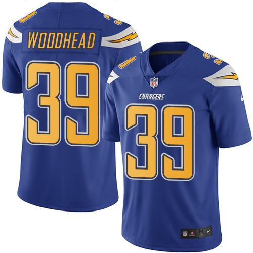Nike Chargers 39 Danny Woodhead Electric Blue Mens Stitched Nfl Limited Rush Jersey