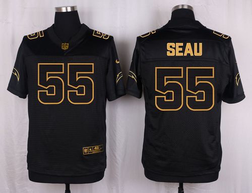 Nike Chargers 55 Junior Seau Black Mens Stitched Nfl Elite Pro Line Gold Collection Jersey