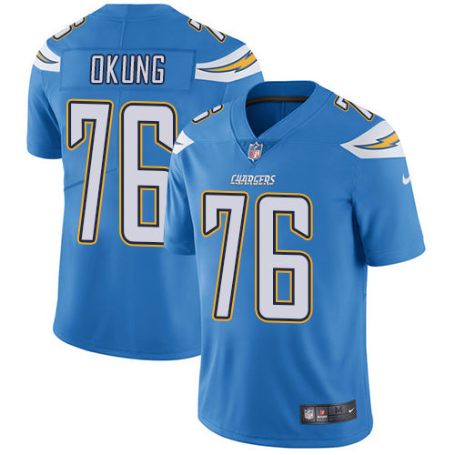 Nike Chargers 76 Russell Okung Electric Blue Alternate Mens Stitched Nfl Vapor Untouchable Limited Jersey