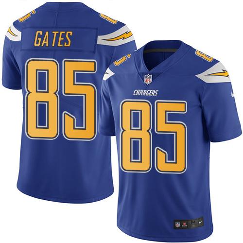 Nike Chargers 85 Antonio Gates Electric Blue Mens Stitched Nfl Limited Rush Jersey