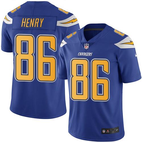 Nike Chargers 86 Hunter Henry Electric Blue Mens Stitched Nfl Limited Rush Jersey