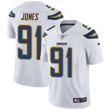 Nike Chargers 91 Justin Jones White Mens Stitched Nfl Vapor Untouchable Limited Jersey