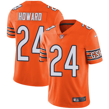 Nike Chicago Bears 24 Jordan Howard Orange Mens Stitched Nfl Limited Rush Jersey