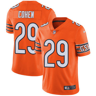 Nike Chicago Bears 29 Tarik Cohen Orange Mens Stitched Nfl Limited Rush Jersey