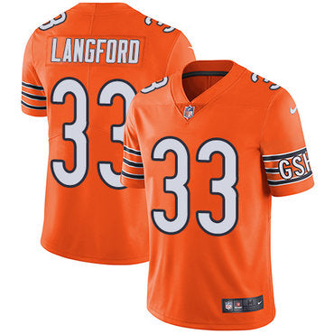 Nike Chicago Bears 33 Jeremy Langford Orange Mens Stitched Nfl Limited Rush Jersey