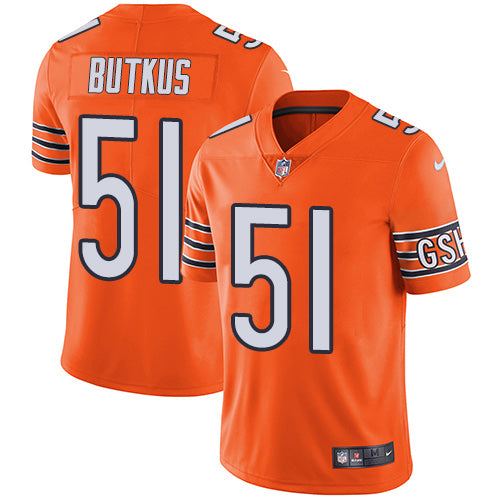 Nike Chicago Bears 51 Dick Butkus Orange Mens Stitched Nfl Limited Rush Jersey