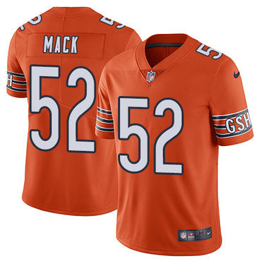 Nike Chicago Bears 52 Khalil Mack Orange Mens Stitched Nfl Limited Rush Jersey
