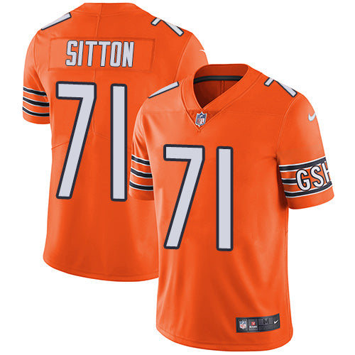 Nike Chicago Bears 71 Josh Sitton Orange Mens Stitched Nfl Limited Rush Jersey