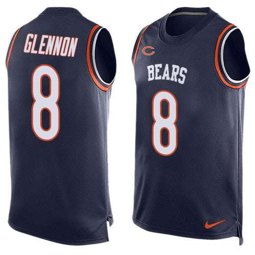 Nike Chicago Bears 8 Mike Glennon Navy Blue Team Color Mens Stitched Nfl Limited Tank Top Jersey