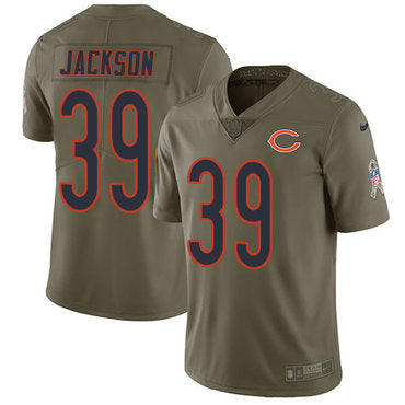 Nike Chicago Bears Mens 39 Eddie Jackson Limited Olive 2017 Salute To Service Nfl Jersey