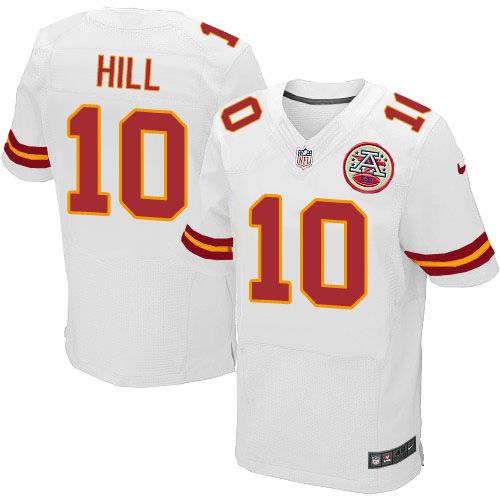 Nike Chiefs 10 Tyreek Hill White Mens Stitched Nfl Elite Jersey