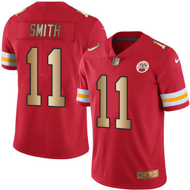 Nike Chiefs 11 Alex Smith Red Mens Stitched Nfl Limited Gold Rush Jersey