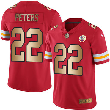 Nike Chiefs 22 Marcus Peters Red Mens Stitched Nfl Limited Gold Rush Jersey