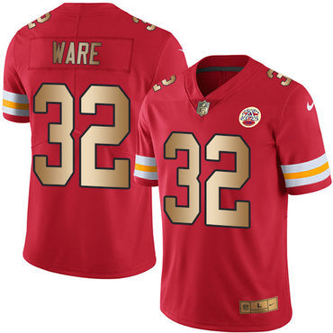 Nike Chiefs 32 Spencer Ware Red Mens Stitched Nfl Limited Gold Rush Jersey