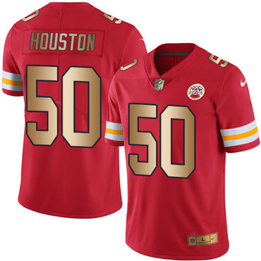 Nike Chiefs 50 Justin Houston Red Mens Stitched Nfl Limited Gold Rush Jersey