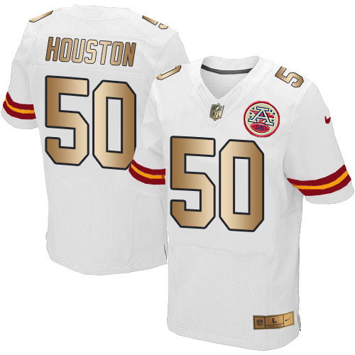 Nike Chiefs 50 Justin Houston White Mens Stitched Nfl Elite Gold Jersey