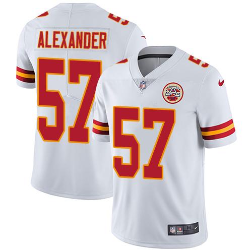 Nike Chiefs 57 Dj Alexander White Mens Stitched Nfl Vapor Untouchable Limited Jersey