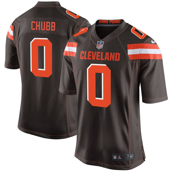 Nike Cleveland Browns 0 Nick Chubb Brown 2018 Nfl Draft Pick Elite Jersey