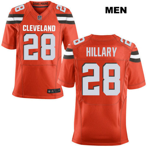 Nike Cleveland Browns 28 Darius Hillary Orange Stitched Nfl Elite Jersey