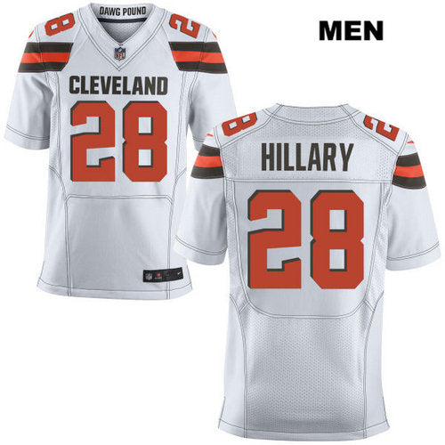 Nike Cleveland Browns 28 Darius Hillary White Stitched Nfl Elite Jersey
