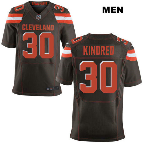 Nike Cleveland Browns 30 Derrick Kindred Brown Stitched Nfl Elite Jersey