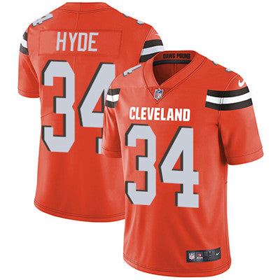 Nike Cleveland Browns 34 Carlos Hyde Orange Alternate Mens Stitched Nfl Vapor Untouchable Limited Jersey
