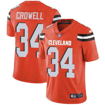 Nike Cleveland Browns 34 Isaiah Crowell Orange Alternate Mens Stitched Nfl Vapor Untouchable Limited Jersey