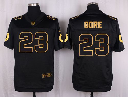 Nike Colts 23 Frank Gore Black Mens Stitched Nfl Elite Pro Line Gold Collection Jersey