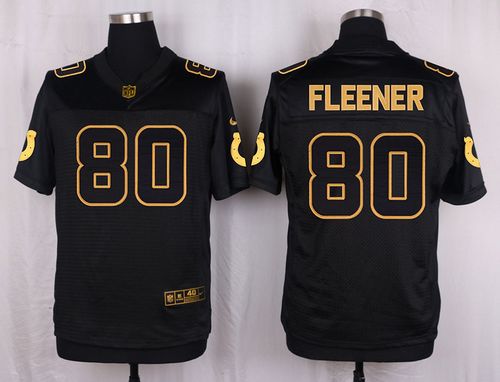Nike Colts 80 Coby Fleener Black Mens Stitched Nfl Elite Pro Line Gold Collection Jersey
