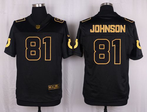 Nike Colts 81 Andre Johnson Black Mens Stitched Nfl Elite Pro Line Gold Collection Jersey